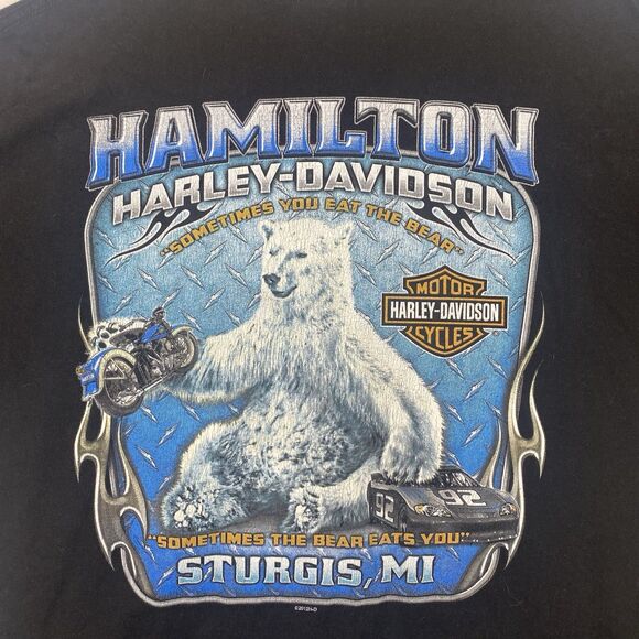 Harley-Davidson Sinister Ride Graphic Tee XL Black Polar Bear Sturgis MI Dealer - Picture 6 of 9